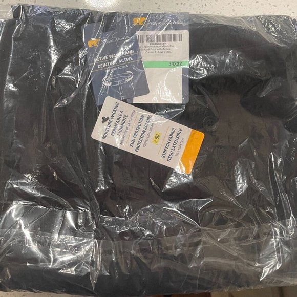 Jack Nicklaus Men's Flat Front Golf Pants Active Waistband Caviar 2 NEW W/ TAGS - Picture 4 of 8